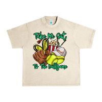 Sandshell Take me out to the ballgame Urban Heavy Tee - HowdyJamesFarm