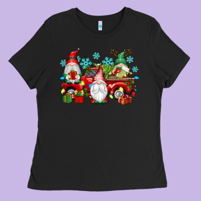 Christmas Gnome Truck Ladies Tee Designed By Texasbilliewilder