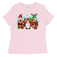 Bubblegum Pink christmas gnome truck Ladies Tee - texasbilliewilder