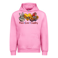 Fuchsia Pink peace love country american texas flag boots Urban Hoodie - AdoDesignShop
