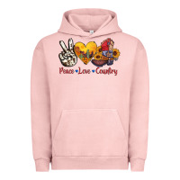 Pigment Salmon peace love country american texas flag boots Urban Hoodie - AdoDesignShop