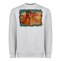 Heather Grey chicken western Heavyweight Sweatshirt - RacoonDesign