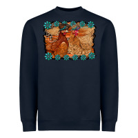 Navy chicken western Heavyweight Sweatshirt - RacoonDesign