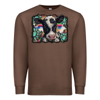 Chestnut western background turquoises gemstones black and white baby cow Premium Sweatshirt - BarkalooDesign