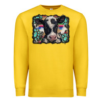 Western Background Turquoises Gemstones Black And White Baby Cow Premium Sweatshirt | Teevron