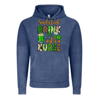 Vintage Denim St. Patrick's Safety first drink with a Nurse Vintage Hoodie - OliviaCreatesArt