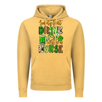 Vintage Mustard St. Patrick's Safety first drink with a Nurse Vintage Hoodie - OliviaCreatesArt