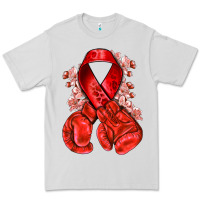 Dove Grey Red ribbon with boxing gloves Premium Tee - NancyCooperArtShop