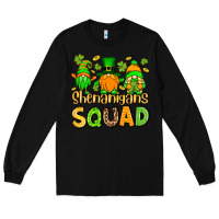 Black St. Patrick's Shenanigans squad gnomies Long Sleeve Tee - OliviaCreatesArt