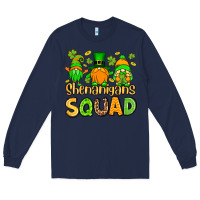Navy St. Patrick's Shenanigans squad gnomies Long Sleeve Tee - OliviaCreatesArt