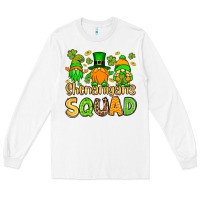 White St. Patrick's Shenanigans squad gnomies Long Sleeve Tee - OliviaCreatesArt