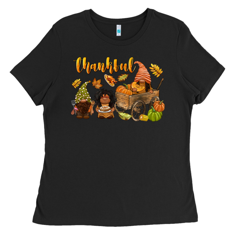 Thankful Afro Gnome Ladies Tee by NancyCooperArtShop | Teevron
