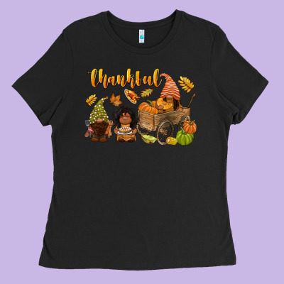 Thankful Afro Gnome Ladies Tee Designed By Nancycooperartshop