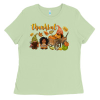 Matcha Thankful afro gnome Ladies Tee - NancyCooperArtShop