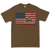Cacao Snowmobile USA Flag Snow Sled Patriotic Snowmobiling Gift Premium Tee - longCreatives