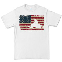 White Snowmobile USA Flag Snow Sled Patriotic Snowmobiling Gift Premium Tee - longCreatives