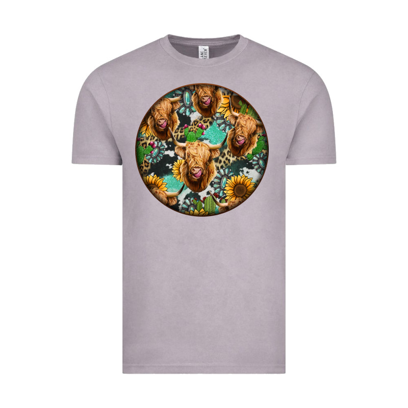 Highland Cow Pattern Vintage Tee by Jasminsmagicworld | Teevron