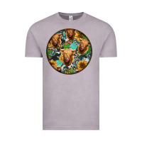 Vintage Zinc Highland Cow Pattern Vintage Tee - Jasminsmagicworld