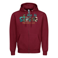Burgundy she is strong Zipper Hoodie - Artiststas
