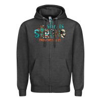 Charcoal Heather she is strong Zipper Hoodie - Artiststas