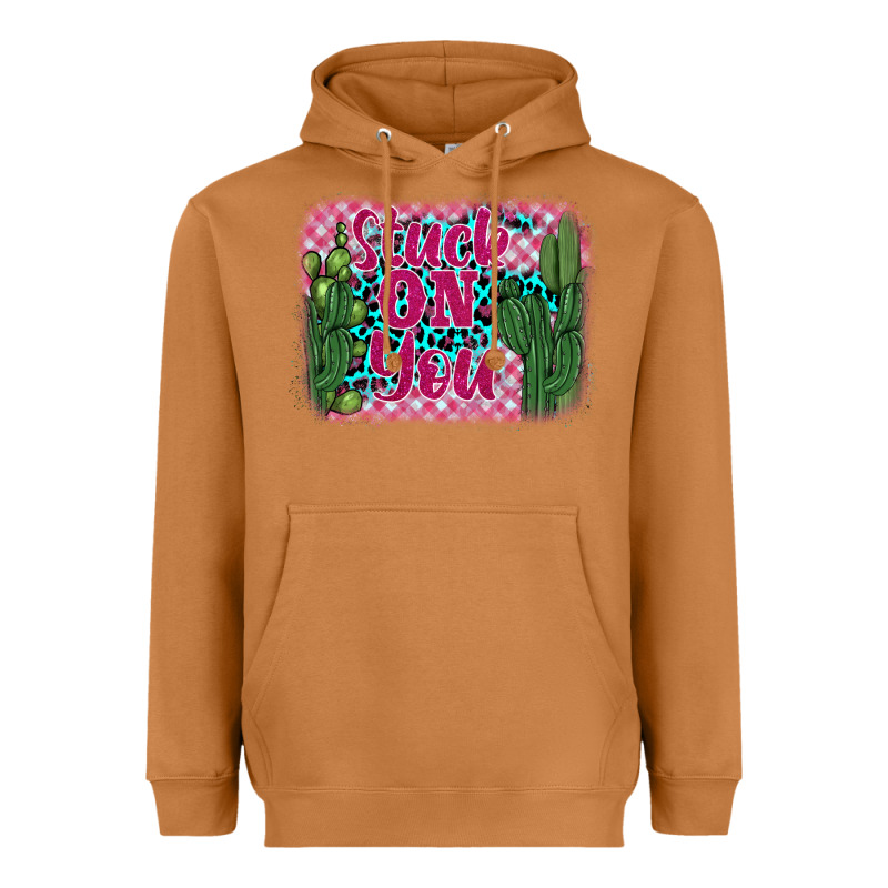 Stuck On You Cactus Heavyweight Hoodie by BarkalooDesign | Teevron