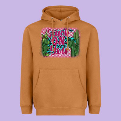 Stuck On You Cactus Heavyweight Hoodie Designed By Barkaloodesign