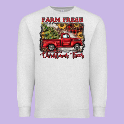 Farm Fresh Christmas Trees Premium Sweatshirt Designed By Barkaloodesign