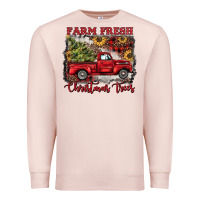 Pale Pink farm fresh christmas trees Premium Sweatshirt - BarkalooDesign