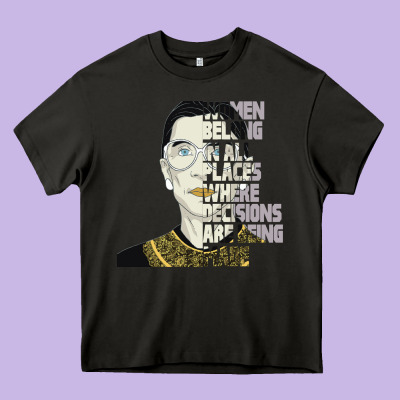 Rbg Ruth Bader Ginsburg Women Belong In All Places Heavy Core Tee Designed By Bettercallsaul