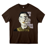 Chocolate Brown RBG Ruth Bader Ginsburg Women Belong In All Places Heavy Core Tee - Bettercallsaul