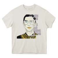 Cream RBG Ruth Bader Ginsburg Women Belong In All Places Heavy Core Tee - Bettercallsaul