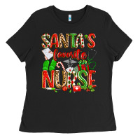 Black santa's favorite nurse Ladies Tee - texasbilliewilder