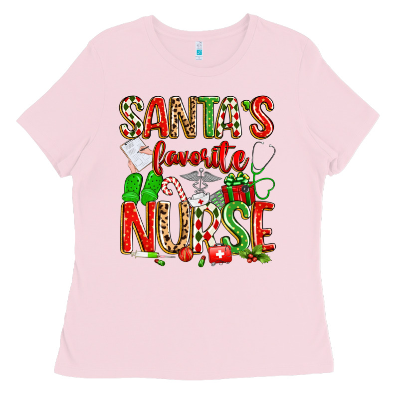 Santa's Favorite Nurse Ladies Tee by texasbilliewilder | Teevron
