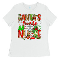 White santa's favorite nurse Ladies Tee - texasbilliewilder