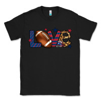 Black Love Football team color red blue 4th of july Classic Tee - HowdyJamesFarm