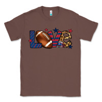 Chestnut Love Football team color red blue 4th of july Classic Tee - HowdyJamesFarm