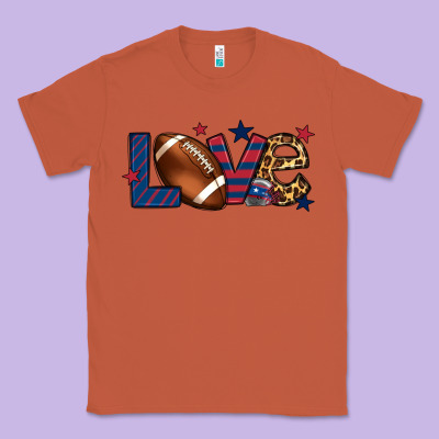 Love Football Team Color Red Blue 4th Of July Classic Tee Designed By Howdyjamesfarm