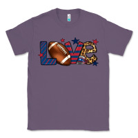 Lavender Love Football team color red blue 4th of july Classic Tee - HowdyJamesFarm
