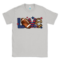 Moon Dust Love Football team color red blue 4th of july Classic Tee - HowdyJamesFarm