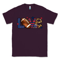 Plum Love Football team color red blue 4th of july Classic Tee - HowdyJamesFarm
