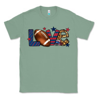 Sage Love Football team color red blue 4th of july Classic Tee - HowdyJamesFarm