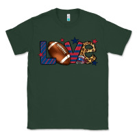 Sports Green Love Football team color red blue 4th of july Classic Tee - HowdyJamesFarm