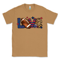 Toasted Coconut Love Football team color red blue 4th of july Classic Tee - HowdyJamesFarm