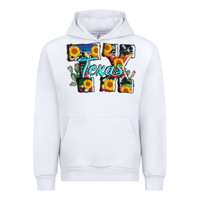 Texas Tx Serape Sunflower Cowhide Urban Hoodie by AdoDesignShop | Teevron