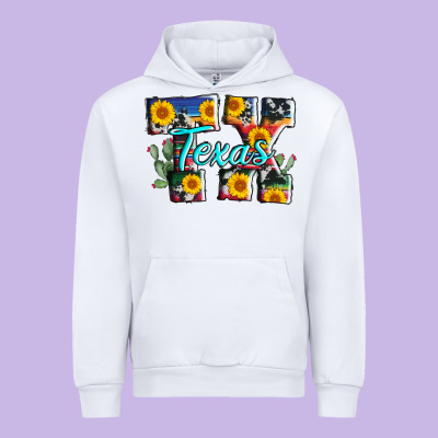 Texas Tx Serape Sunflower Cowhide Urban Hoodie Designed By Adodesignshop