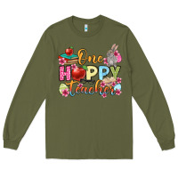 Army Green Easter Day One hoppy Teacher Long Sleeve Tee - OliviaCreatesArt