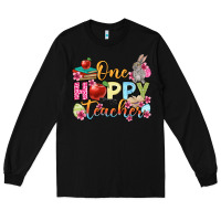 Black Easter Day One hoppy Teacher Long Sleeve Tee - OliviaCreatesArt