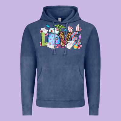 Love Nurse Easter Vintage Hoodie Designed By Oliviacreatesart
