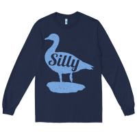 Navy Silly Goose Funny Silly Goose Long Sleeve Tee - longCreatives