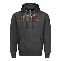 Charcoal Heather love texas map sunflower leopard cowhide Zipper Hoodie - Artiststas